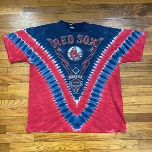 90’s Vintage Liquid Blue MLB Boston Red Sox Tie Dye Graphic T Shirt Size XL Used